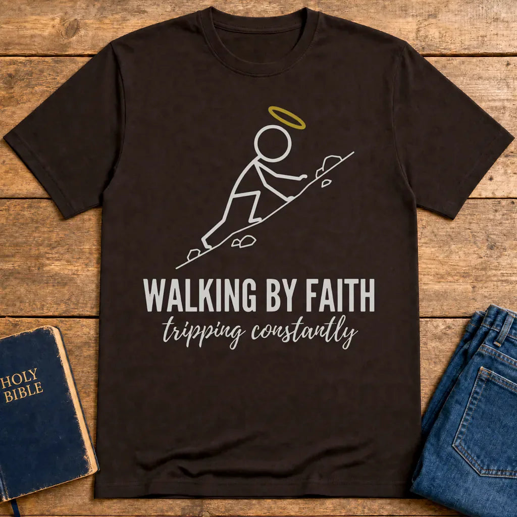 Walking by Faith T-Shirt - Dark Chocolate