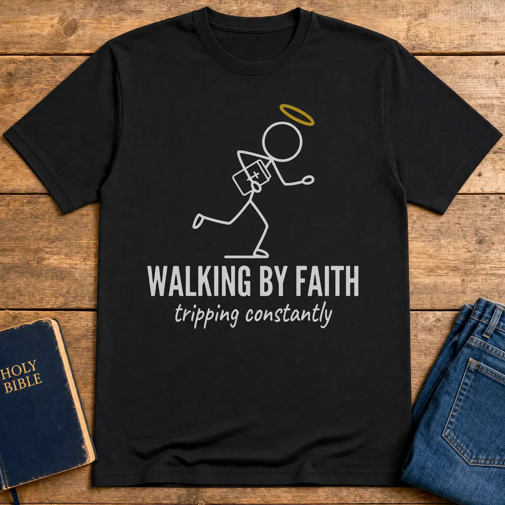 Walking by Faith T-Shirt - Black