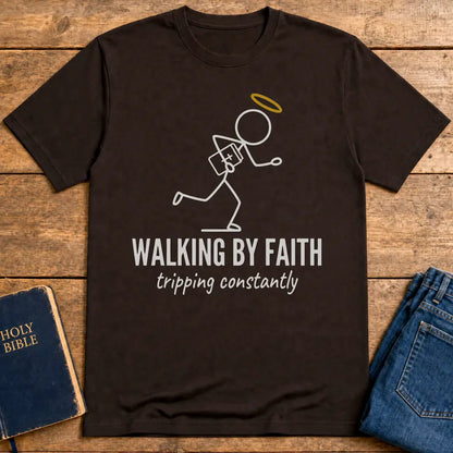 Walking by Faith T-Shirt - Dark Chocolate