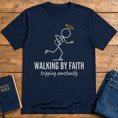 Walking by Faith T-Shirt - Navy