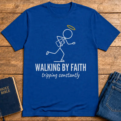 Walking by Faith T-Shirt - Royal