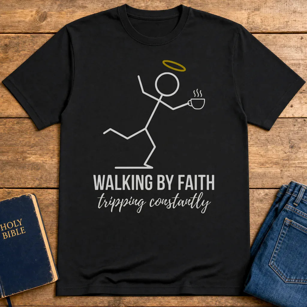 Walking by Faith T-Shirt - Black