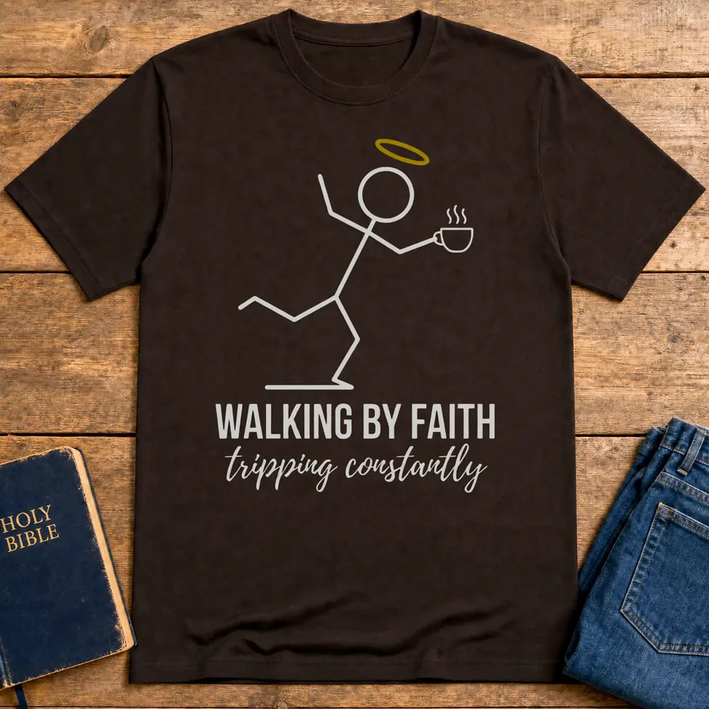 Walking by Faith T-Shirt - Dark Chocolate