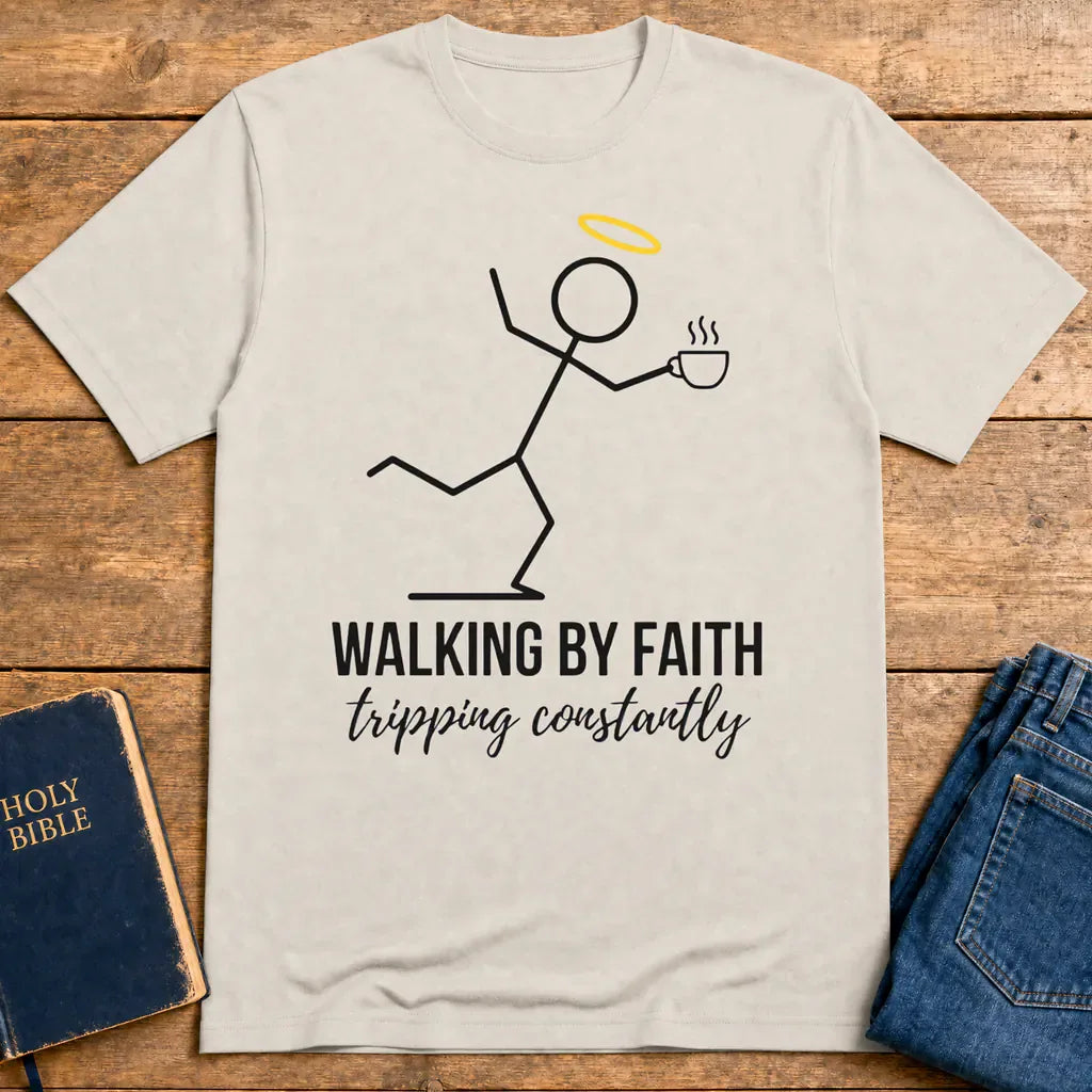 Walking by Faith T-Shirt - Ice Grey