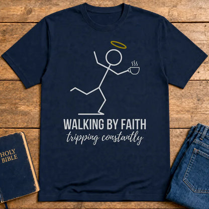 Walking by Faith T-Shirt - Navy