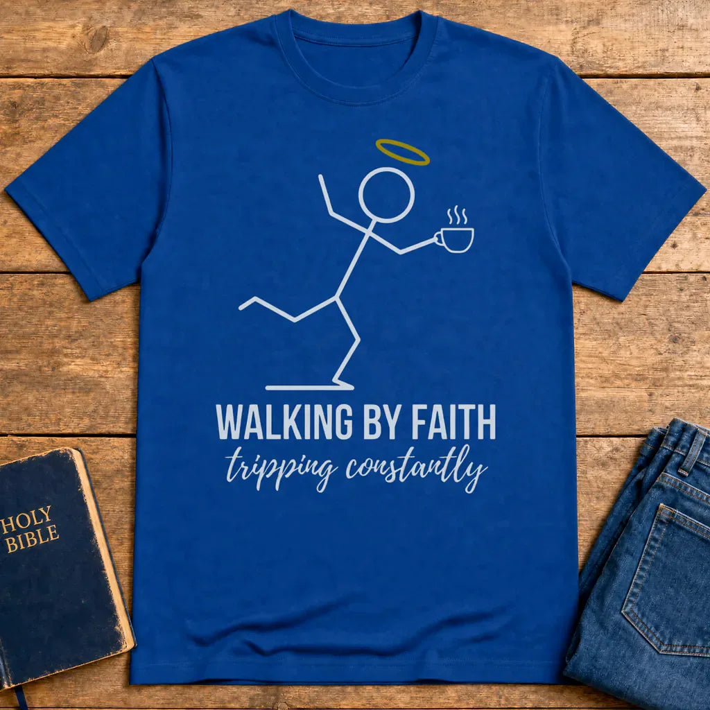 Walking by Faith T-Shirt - Royal
