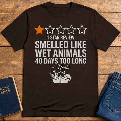 Noah's 1-Star Ark Review T-Shirt - Dark Chocolate