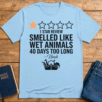 Noah's 1-Star Ark Review T-Shirt - Light Blue