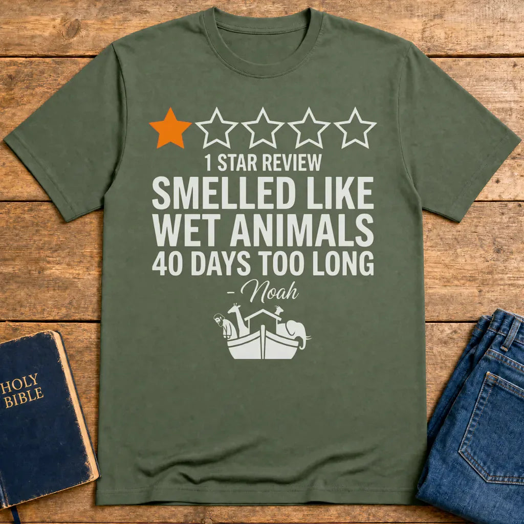 Noah's 1-Star Ark Review T-Shirt - Military Green