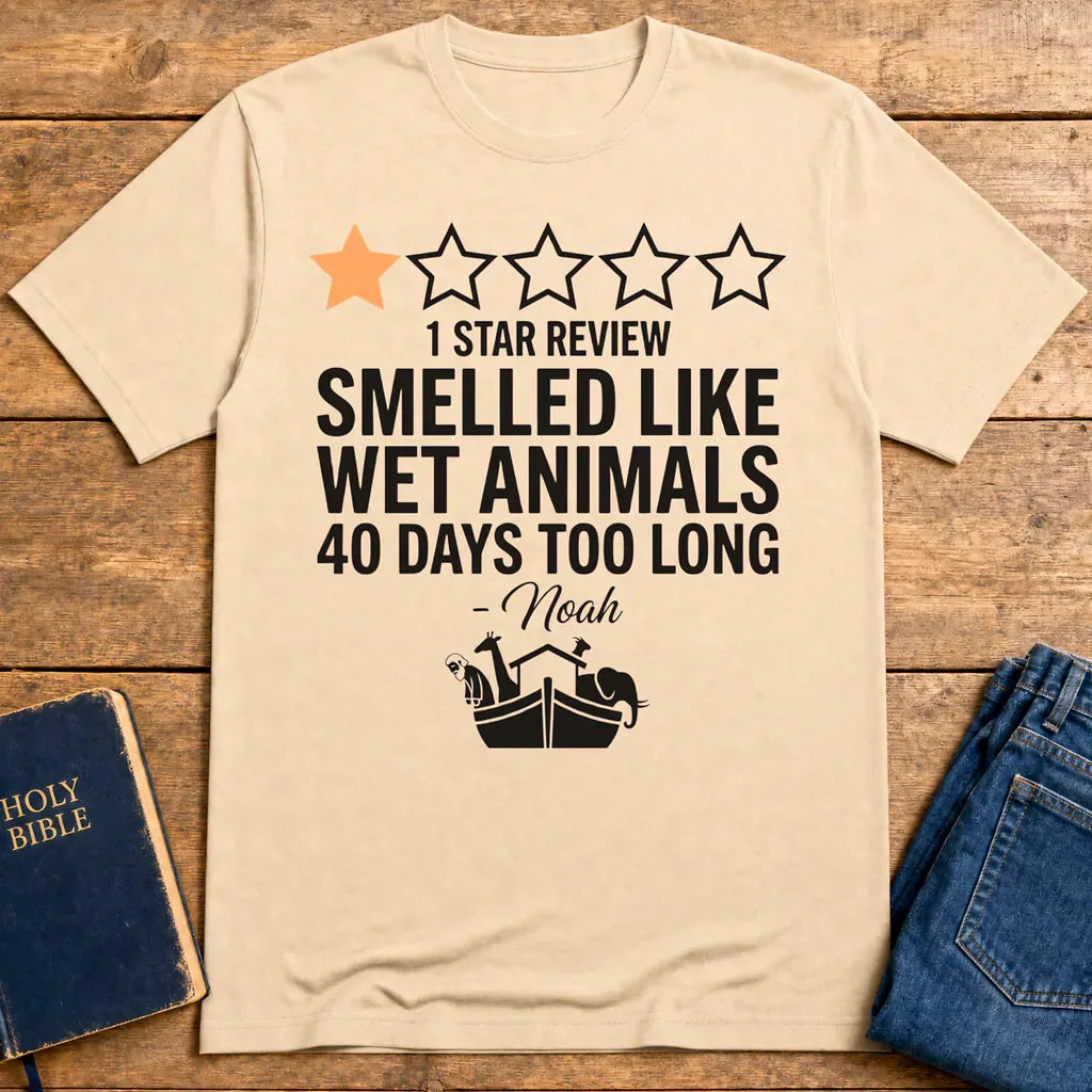 Noah's 1-Star Ark Review T-Shirt - Natural