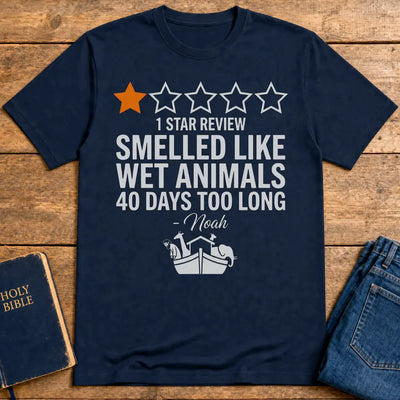Noah's 1-Star Ark Review T-Shirt - Navy