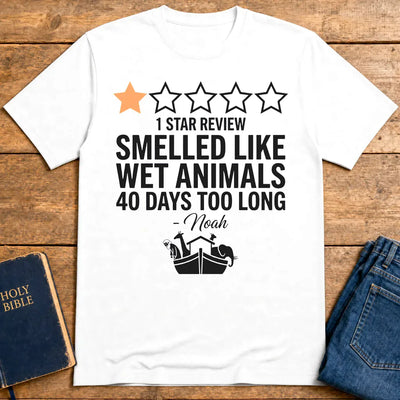 Noah's 1-Star Ark Review T-Shirt - White