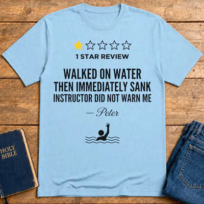 One Star Miracle Review T-Shirt - Light Blue