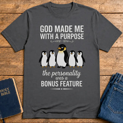 Purpose & Personality Penguin T-Shirt - Charcoal