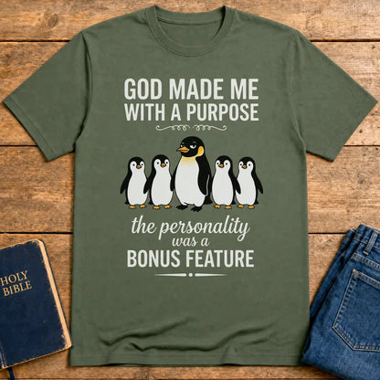 Purpose & Personality Penguin T-Shirt - Military Green