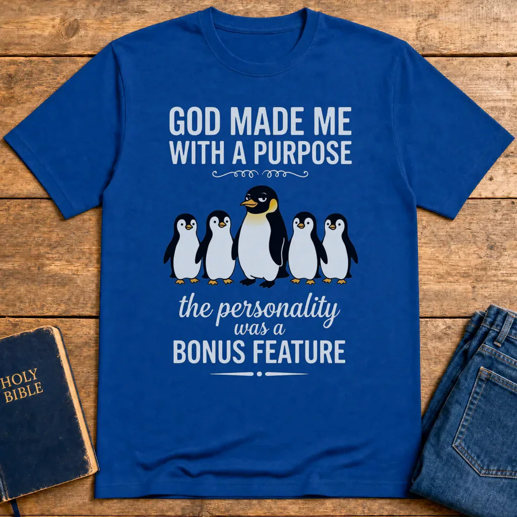 Purpose & Personality Penguin T-Shirt - Royal