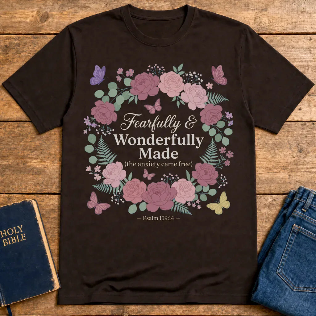 Fearfully & Wonderfully Made T-Shirt - Dark Chocolate