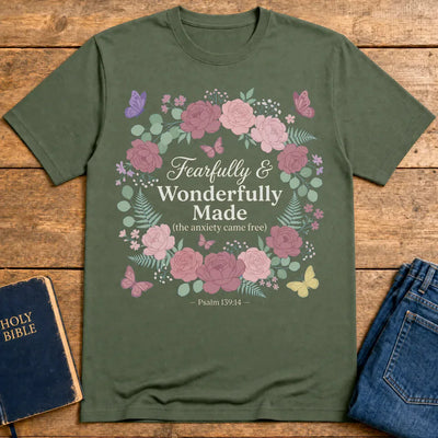 Fearfully & Wonderfully Made T-Shirt - Military Green