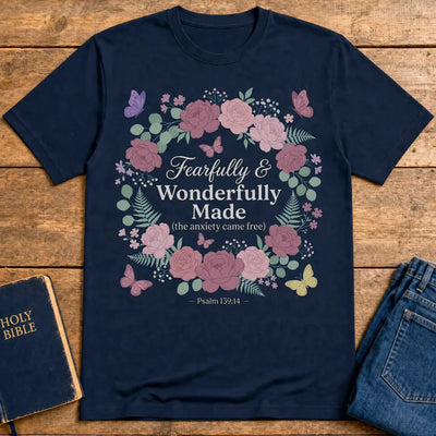 Fearfully & Wonderfully Made T-Shirt - Navy