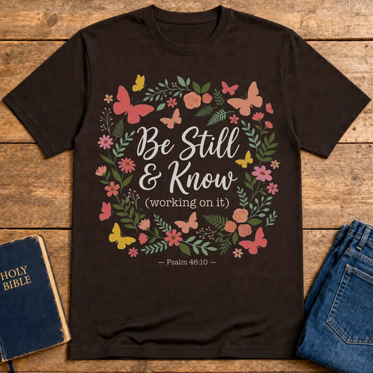 Be Still & Know T-Shirt - Dark Chocolate
