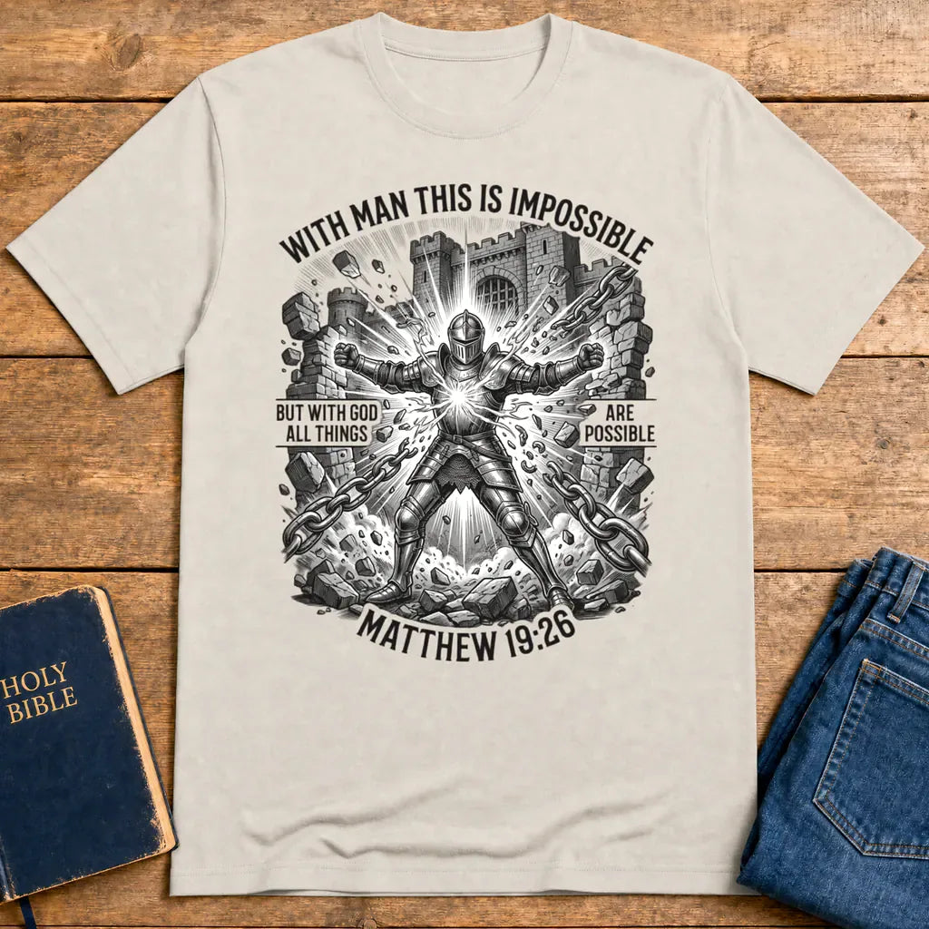 With God All Things Are Possible T-Shirt - Ice Grey