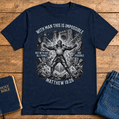 With God All Things Are Possible T-Shirt - Navy