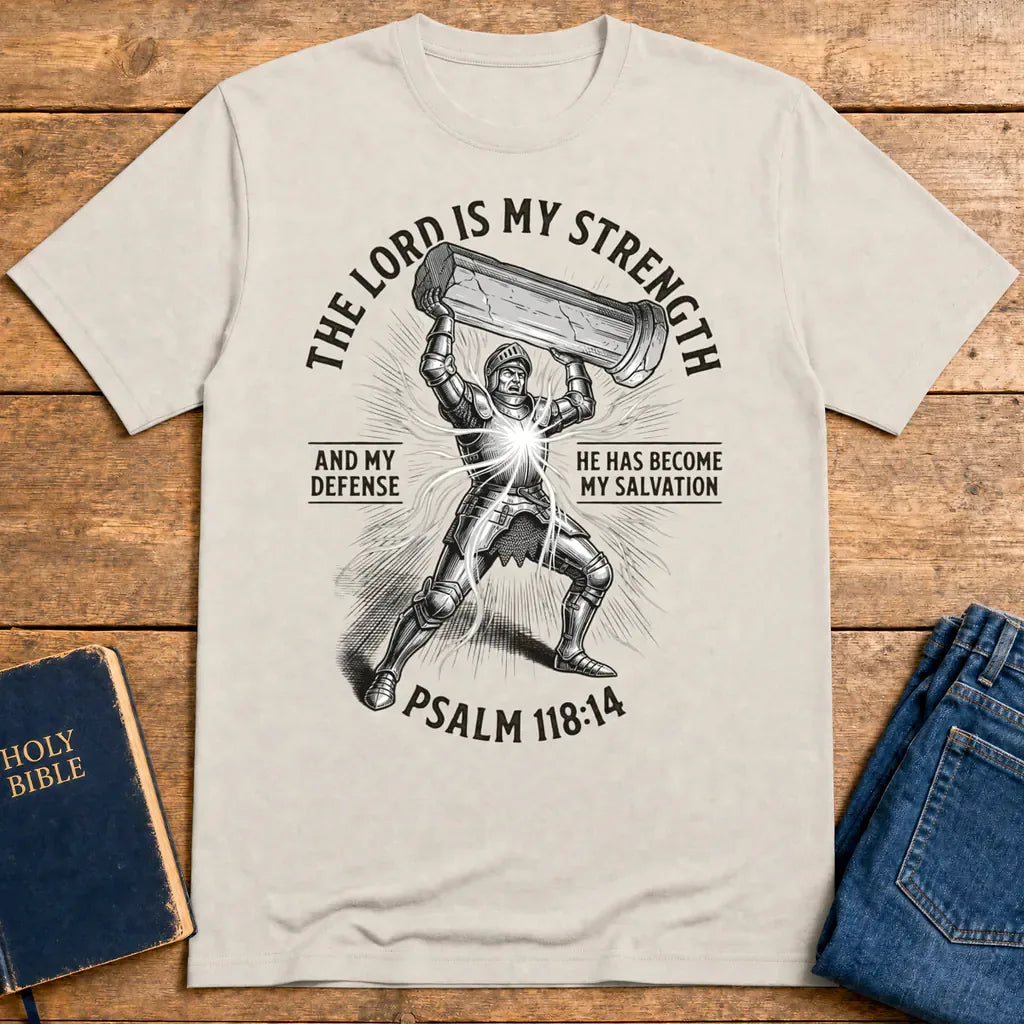 The Lord Is My Strength T-Shirt - Ice Grey