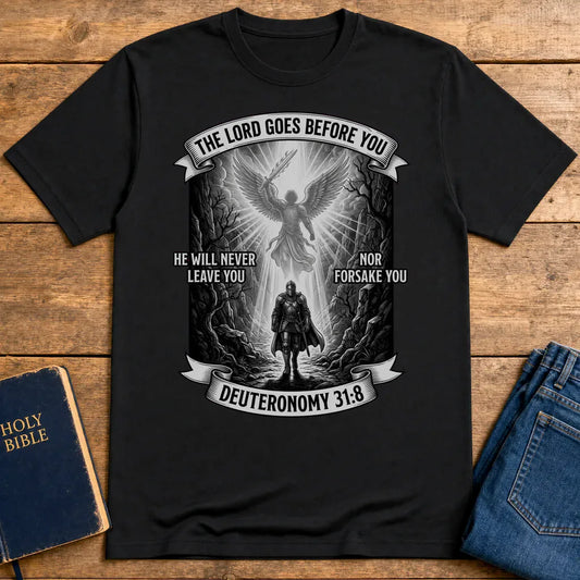 He Will Never Forsake T-Shirt - Black
