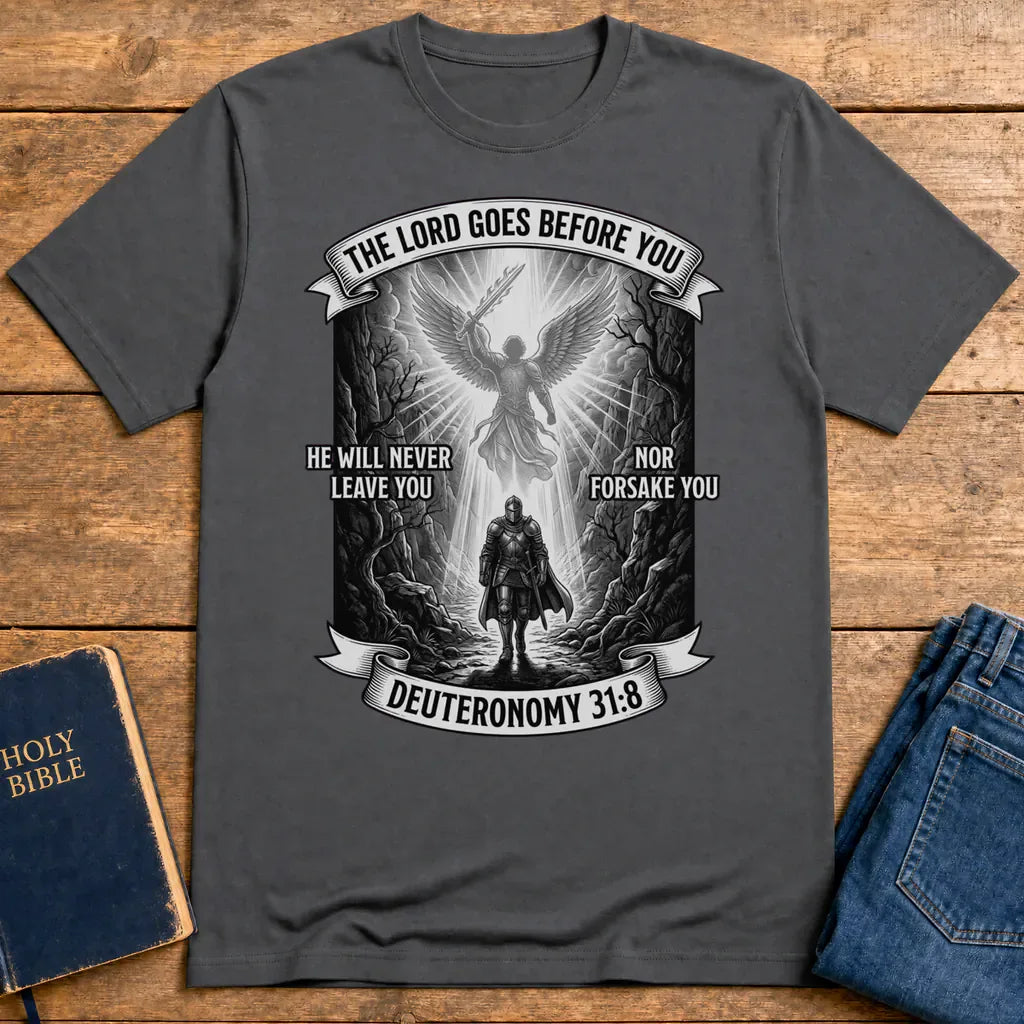 He Will Never Forsake T-Shirt - Charcoal