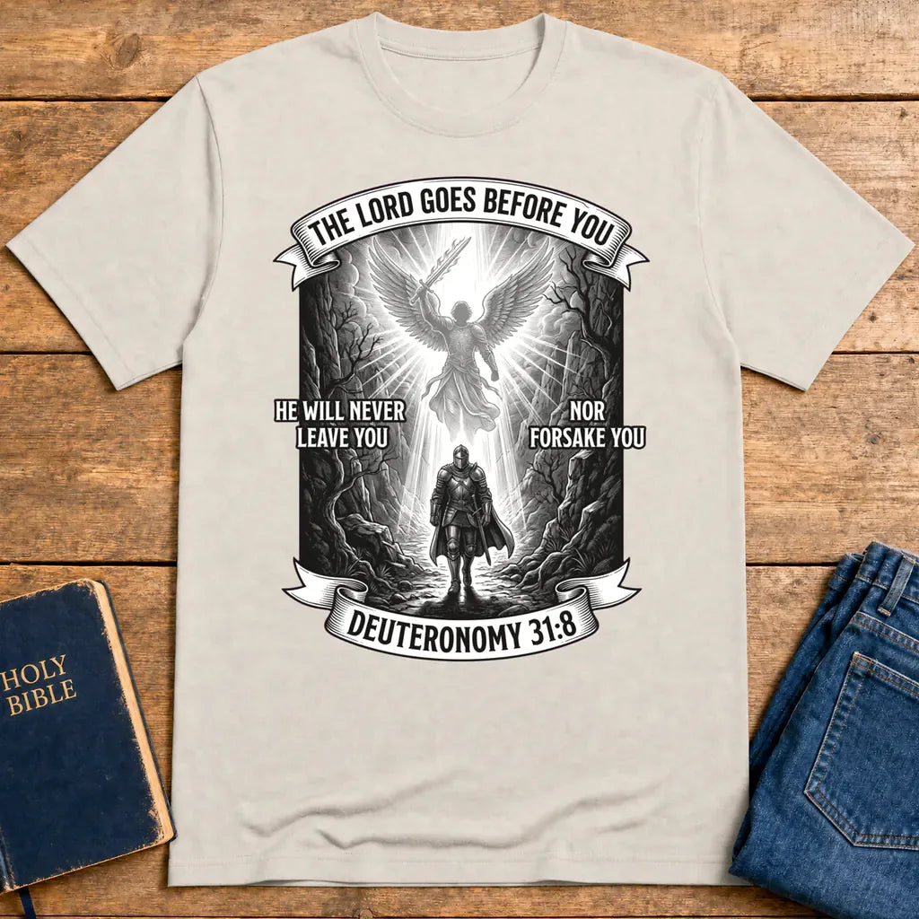 He Will Never Forsake T-Shirt - Ice Grey