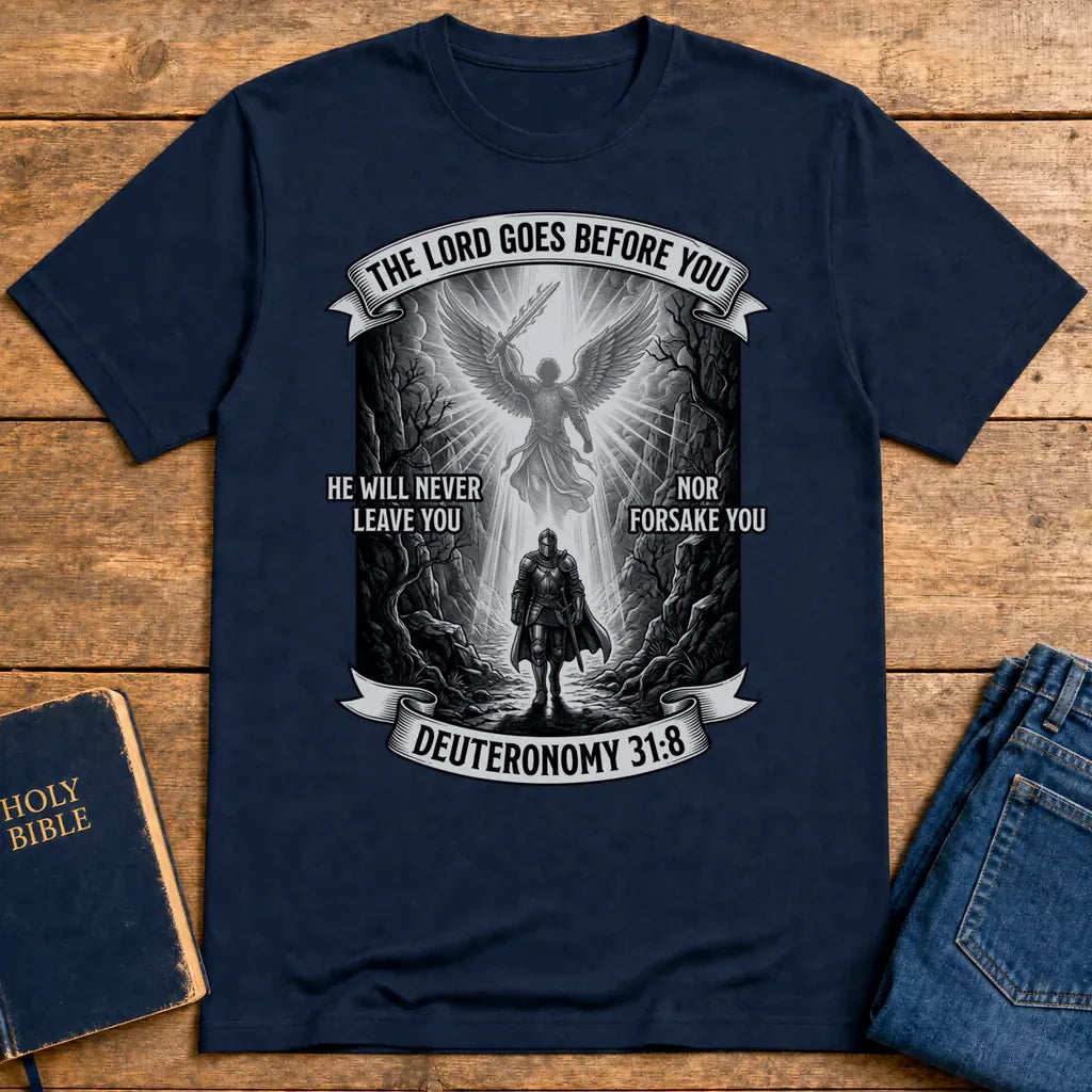He Will Never Forsake T-Shirt - Navy