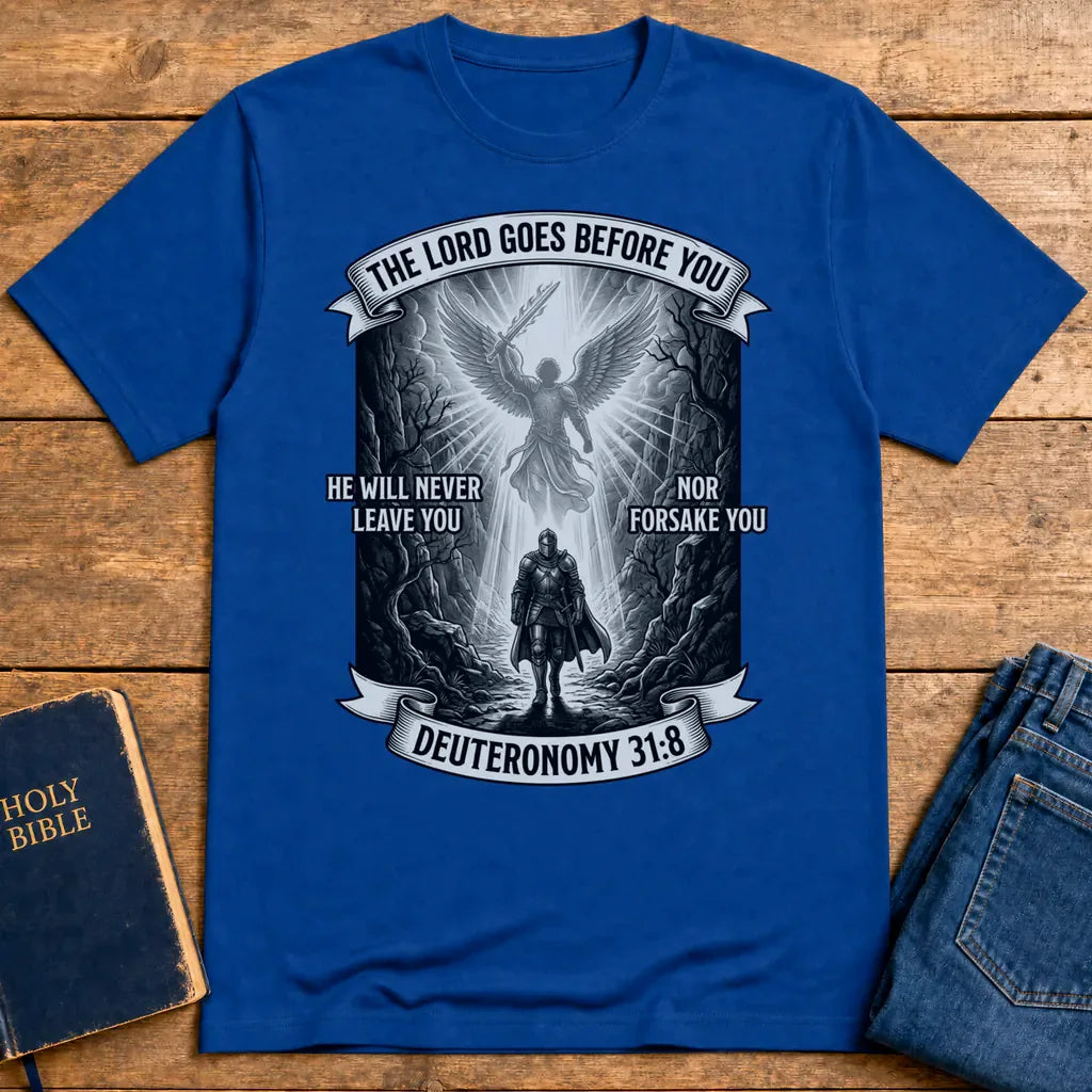He Will Never Forsake T-Shirt - Royal