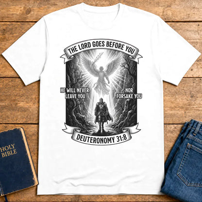 He Will Never Forsake T-Shirt - White