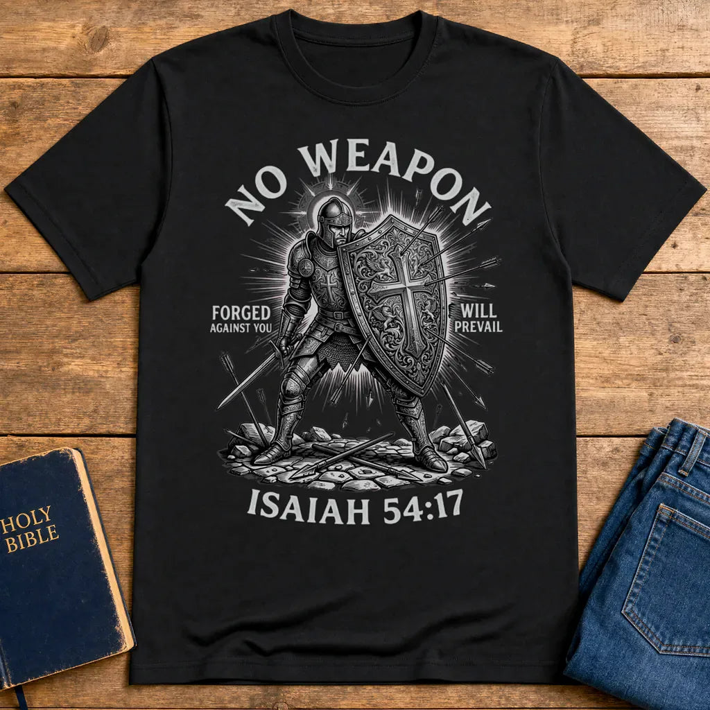 No Weapon Shall Prevail T-Shirt - Black