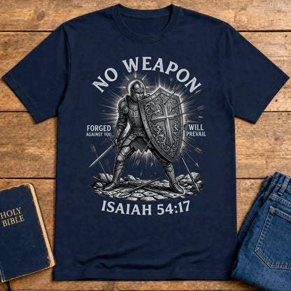 No Weapon Shall Prevail T-Shirt - Navy