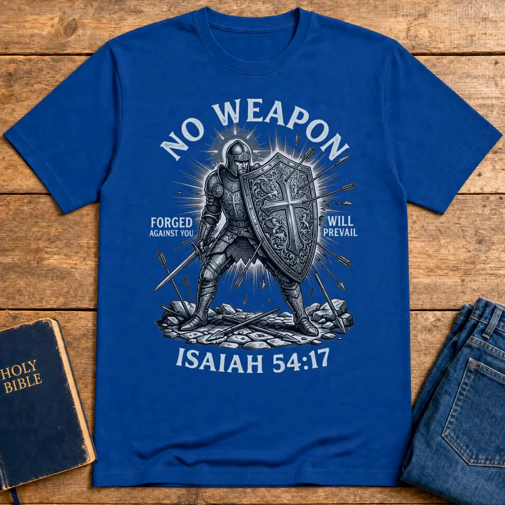 No Weapon Shall Prevail T-Shirt - Royal