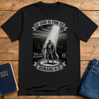 If God Is For Us Warrior T-Shirt - Black
