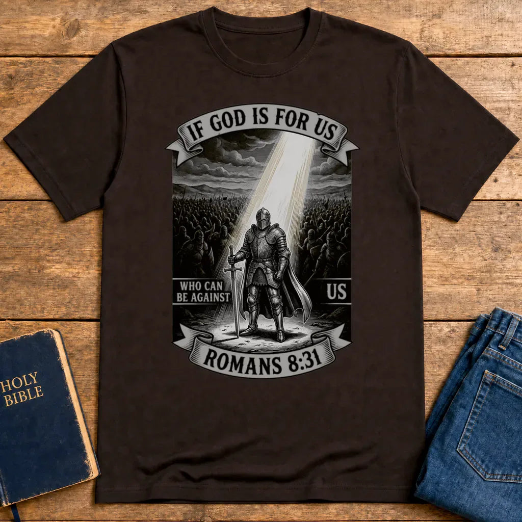 If God Is For Us Warrior T-Shirt - Dark Chocolate