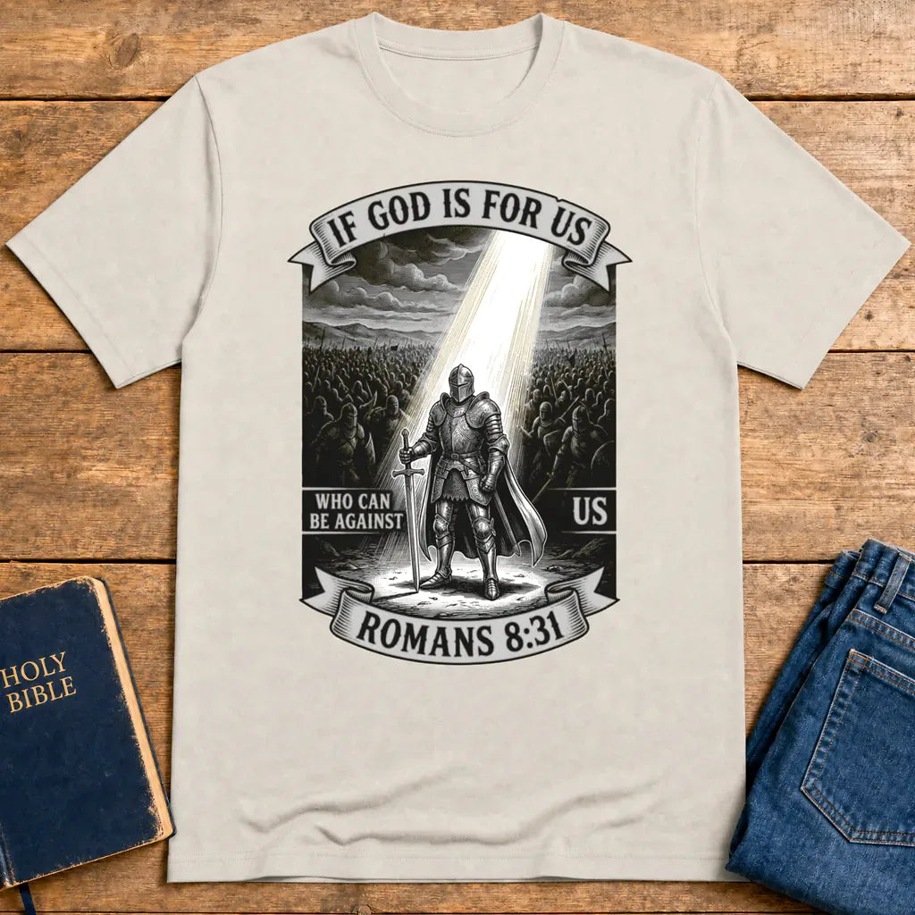 If God Is For Us Warrior T-Shirt - Ice Grey