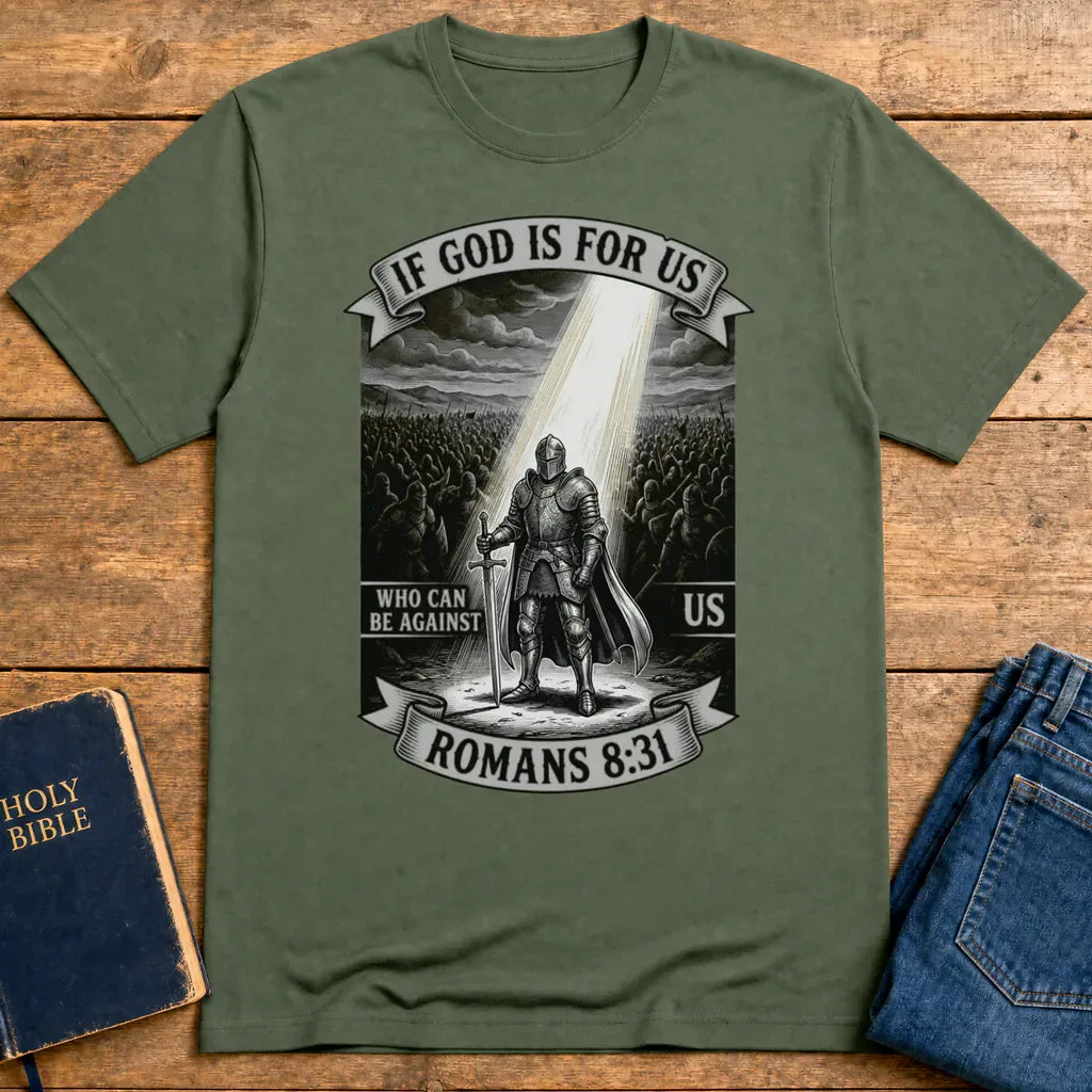 If God Is For Us Warrior T-Shirt - Military Green
