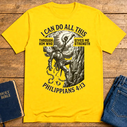 Philippians 4:13 Warrior Strength T-Shirt - Daisy