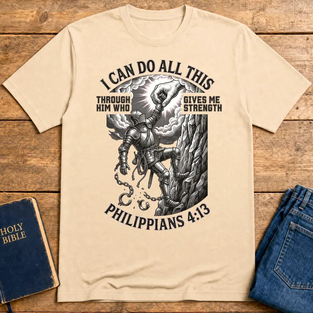 Philippians 4:13 Warrior Strength T-Shirt - Natural