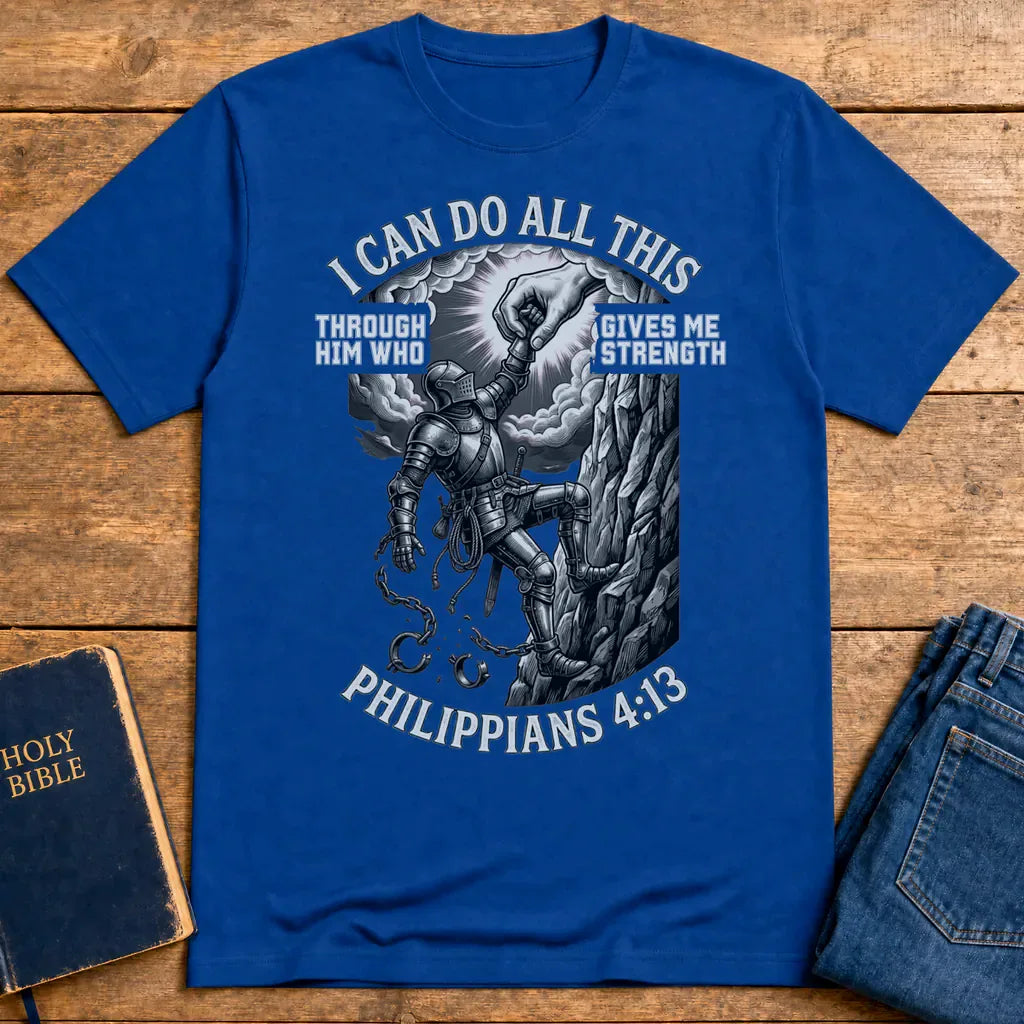 Philippians 4:13 Warrior Strength T-Shirt - Royal