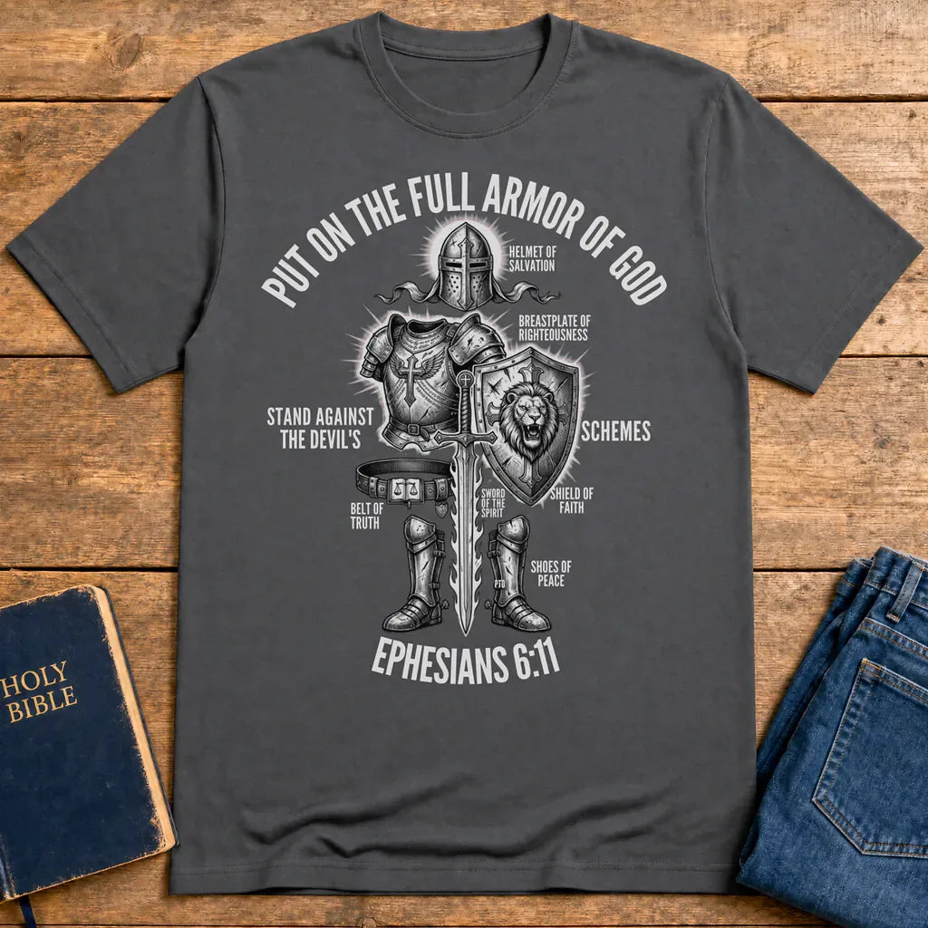 Full Armor of God Warrior T-Shirt - Charcoal