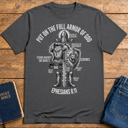 Full Armor of God Warrior T-Shirt - Charcoal