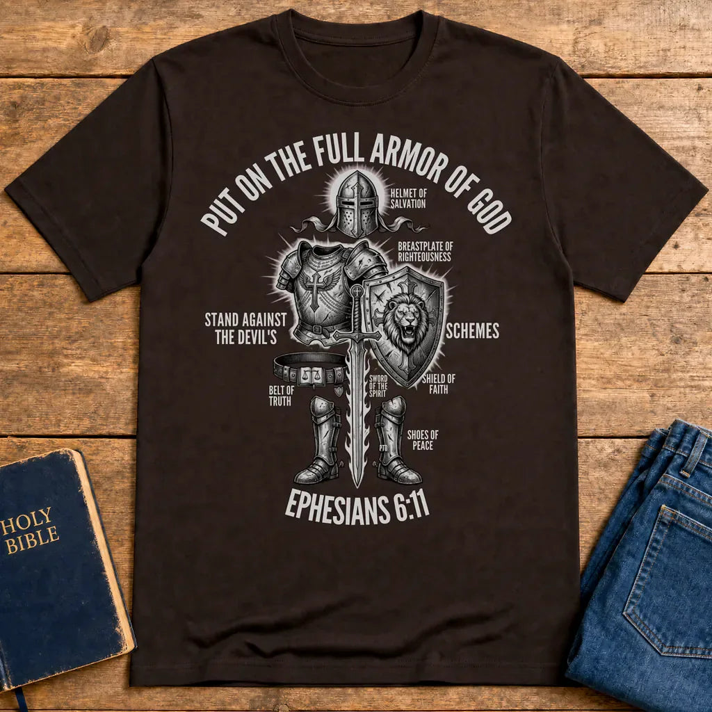 Full Armor of God Warrior T-Shirt - Dark Chocolate