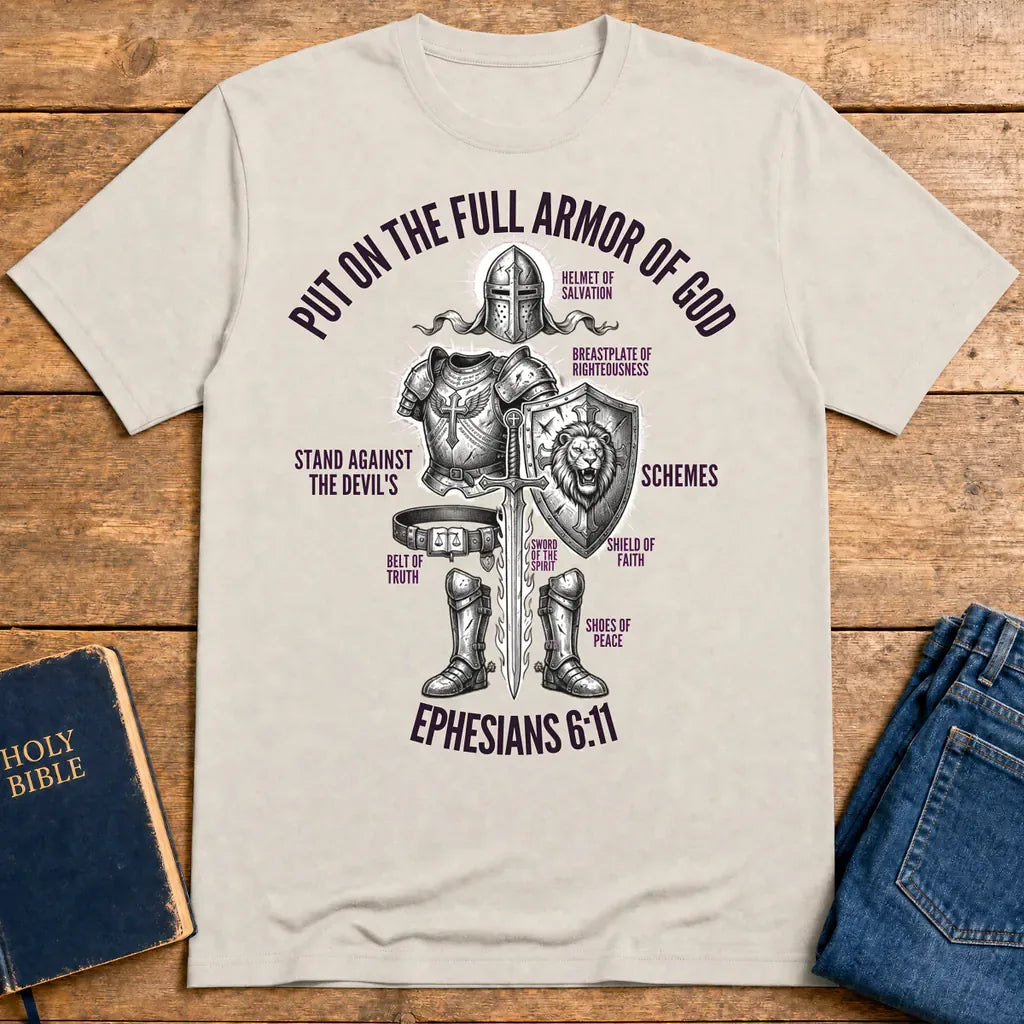 Full Armor of God Warrior T-Shirt - Ice Grey