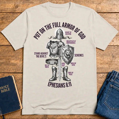 Full Armor of God Warrior T-Shirt - Ice Grey
