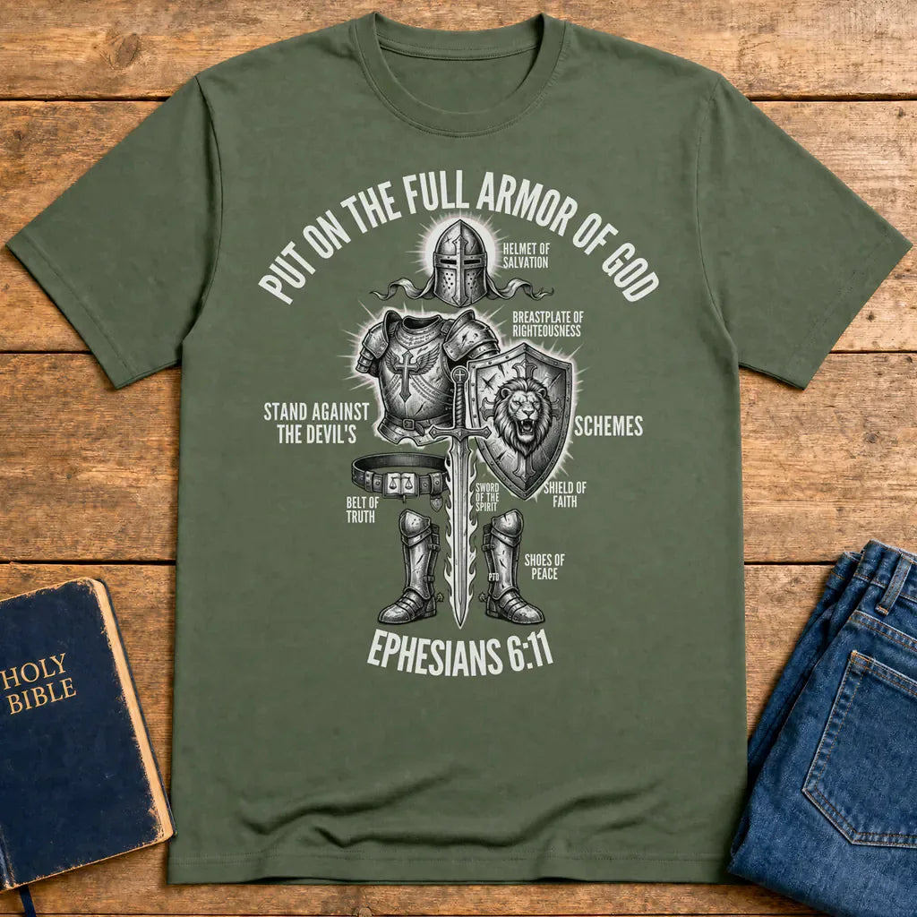 Full Armor of God Warrior T-Shirt - Military Green