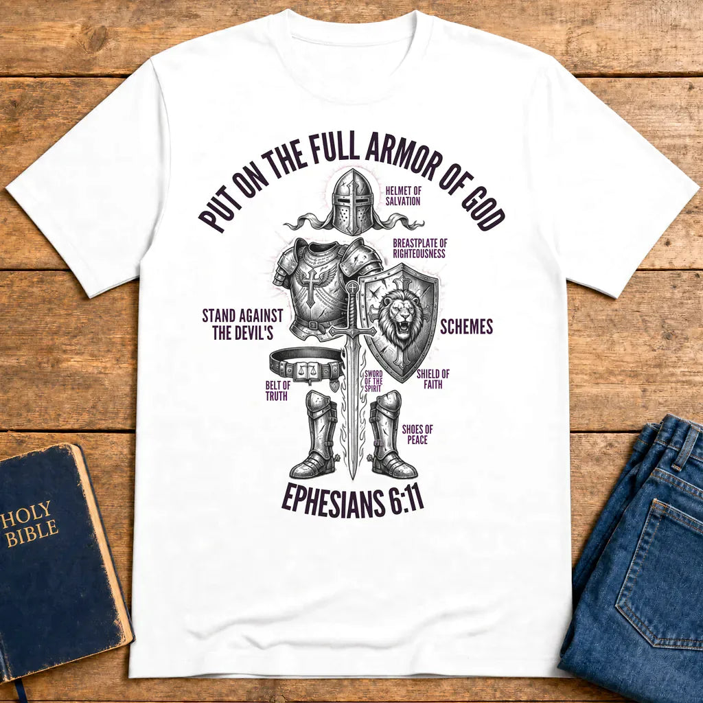 Full Armor of God Warrior T-Shirt - White